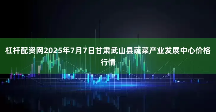 杠杆配资网2025年7月7日甘肃武山县蔬菜产业发展中心价格行情